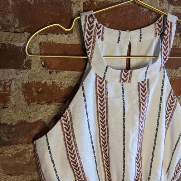 NWT Moon River Medium Halter Strap Striped Dress w/‎ Open Back - Picture 2 of 13